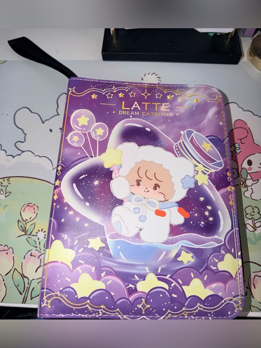 ✨NWOT LATTE Dream Catching Purple Galaxy Zipper Card Holder Binder